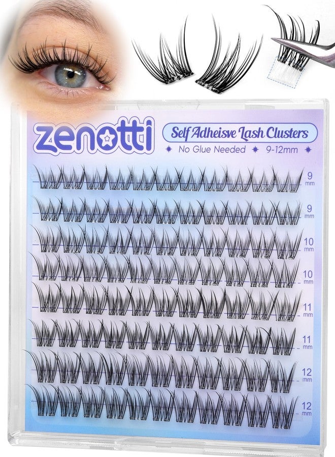 zenotti Self Adhesive Eyelashes Natural Self Adhesive Cluster Lashes No Glue Wispy Eyelash Clusters Pre Glued Short 9-12mm Manga Lash Cluster Press on Individual lashes by zenotti - Image 2